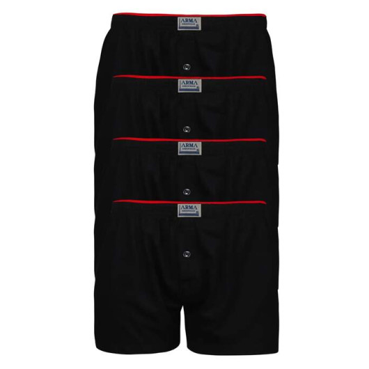 Men's Black Button Towel Waist Boxer Pack Of 4
