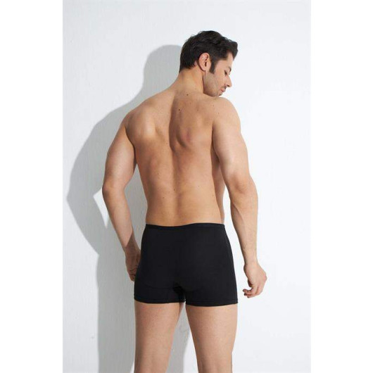 Men's Black Modal Boxer Thin Waist Elastic 5 Pack