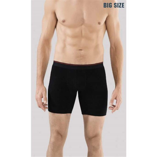 Men's Black Combed Cotton Lycra Oversize Boxer