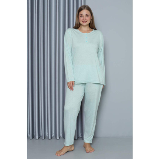 Underwear Women's Large Size Combed Cotton Long Sleeve Pajama Set