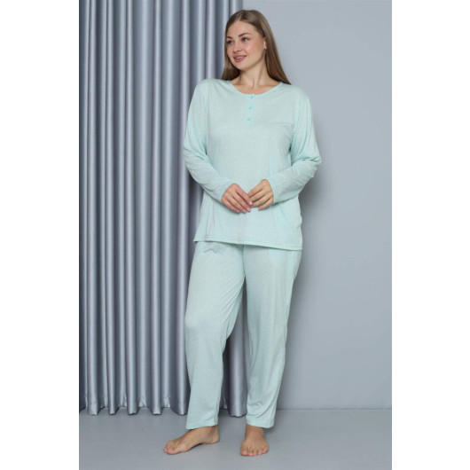 Underwear Women's Large Size Combed Cotton Long Sleeve Pajama Set