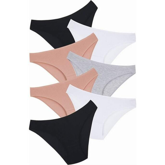Women Mixed Color Cotton Panties 8 Pack