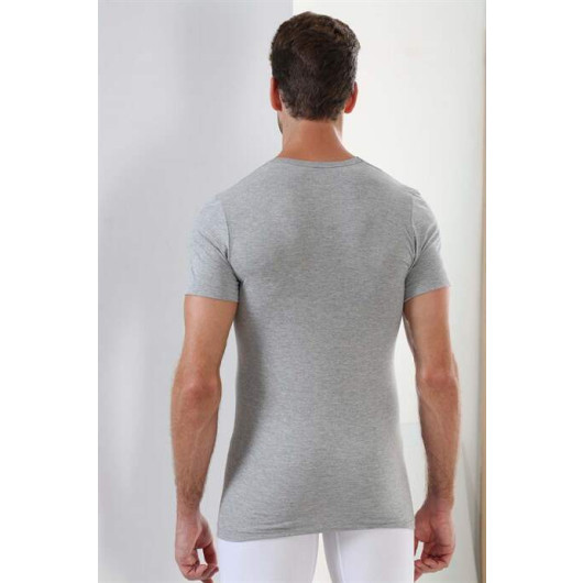 Premium Cotton Men's Gray Crew Neck Undershirt 3 Pack