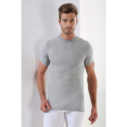 Premium Cotton Men's Gray O-Neck Undershirt 3 Pack