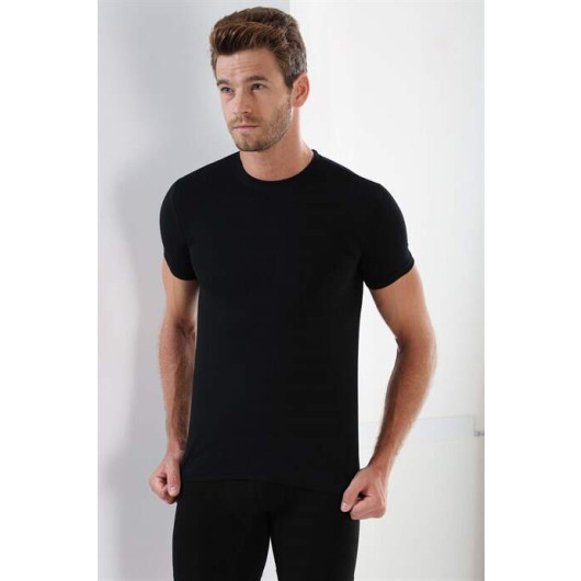 Premium Cotton Men's Black O-Neck Undershirt 3 Pack