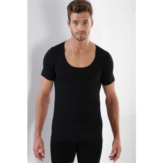 Premium Men's Black Cotton Round Neck T-Shirt