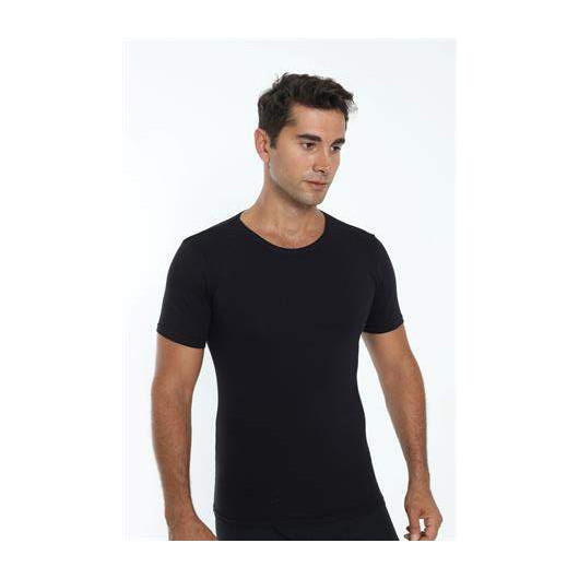Black Round Collar Lycra Flexible Fabric Men's T-Shirt Pack Of 2