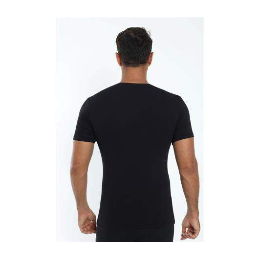 Black Round Collar Lycra Flexible Fabric Men's T-Shirt Pack Of 2