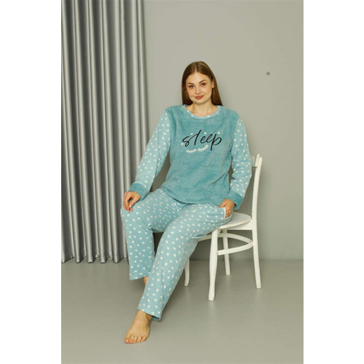 Underwear Welsoft Polar Women's Large Size Water Green Pajama Set