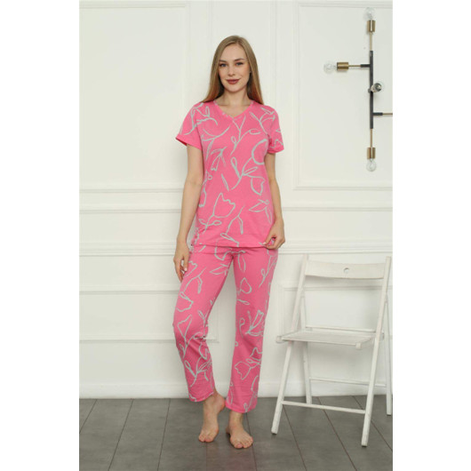 Women's Pajamas, Fuchsia, Combed Cotton