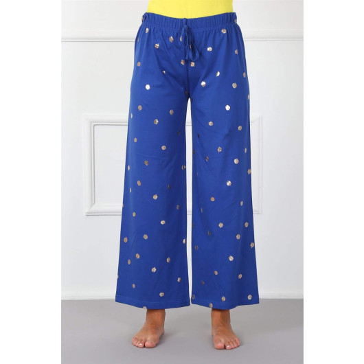 Women's Blue Cotton Pajama Pants