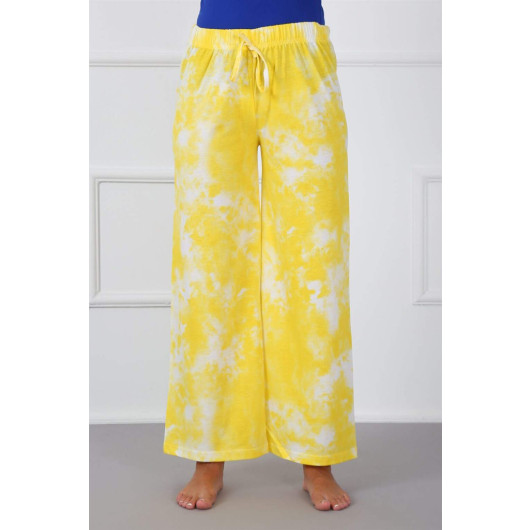 Yellow Cotton Pajama Pants For Women