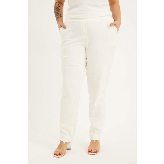 Slim Fit Classic Trousers With Elastic Waist