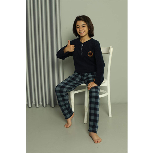 Boy's Navy Blue Pajama Set