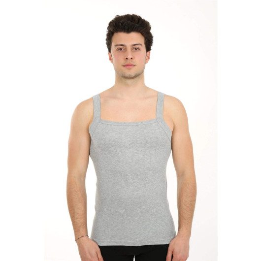 Men's Thick Strap Lycra Undershirt Gray