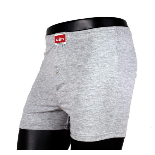 Gray Combed Cotton Men's Boxer Shorts