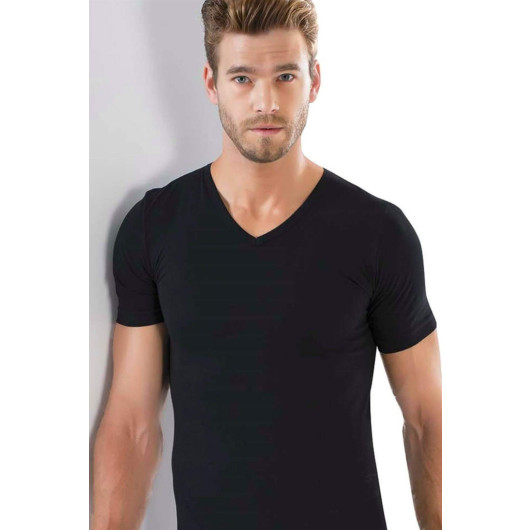 Men's V-Neck Lycra Tshirt 6570