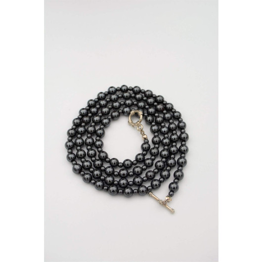 Sailor Lock Necklace Made Of Hematite Stone