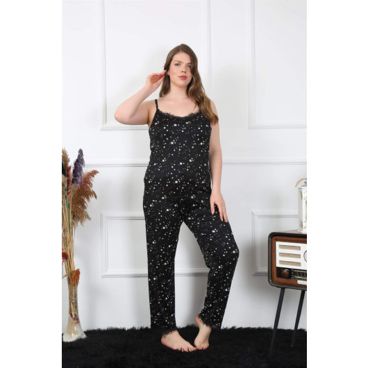 Women's Black Summer Pajamas, Large Size