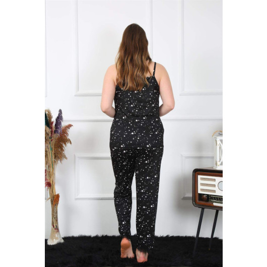 Women's Black Summer Pajamas, Large Size