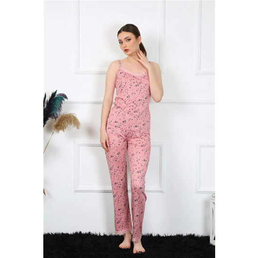 Women's Pajama Set With Thin Ties, Light Pink