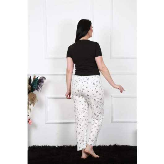 Women's Pajama Pants, Large Size, White Cotton