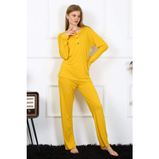 Women's Combed Cotton Long Sleeve Plaid Pajama Set