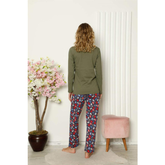 Women's Olive Cotton Pajama Set