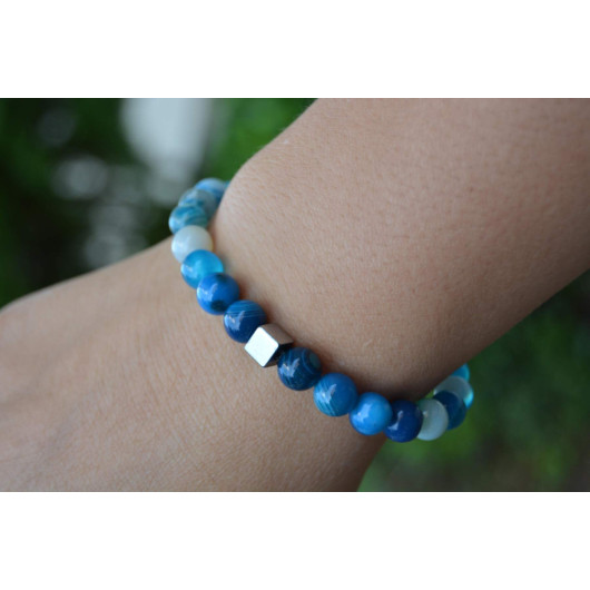 Blue Agate Bracelet Natural Stone