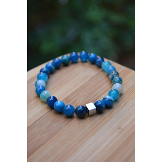 Blue Agate Bracelet Natural Stone