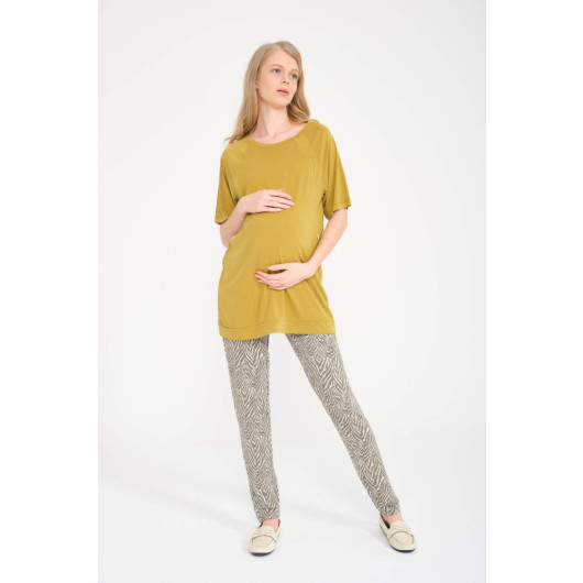 Yellow Breastfeeding Maternity T Shirt