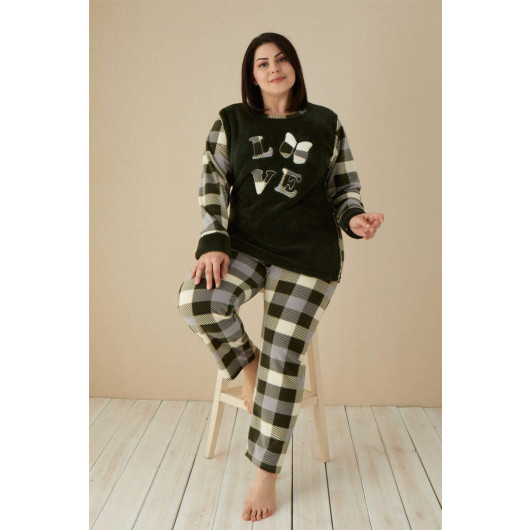 Women's Winter Pajamas, Large Size, Green