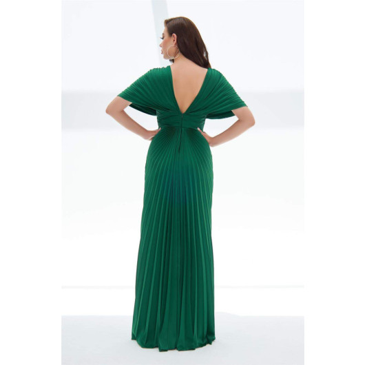 Emerald Waist Stoned Chest Length Long Evening Dress