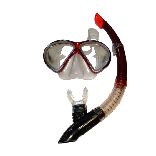 A-51701-T-Blbs Cherry Gray Mask Snorkel Set
