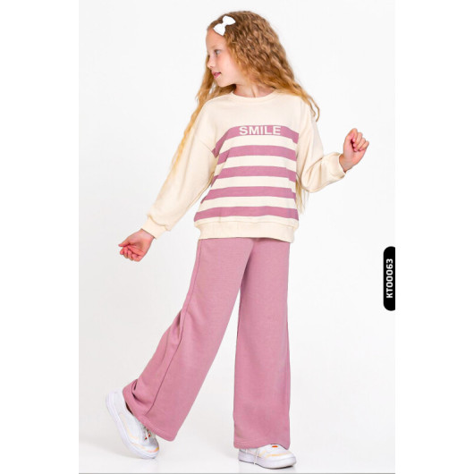Printed Girls Tracksuit Set 5 To 8 Years