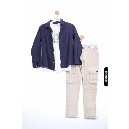 Flannel Pocket, Boy Trouser Set, Age 11, 14