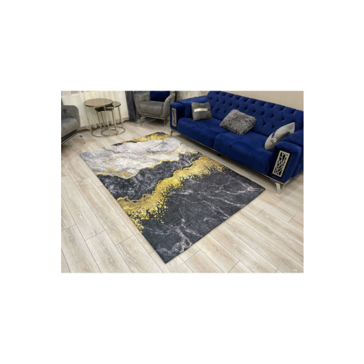 Black And Gold Turkish Velvet Carpet Cover