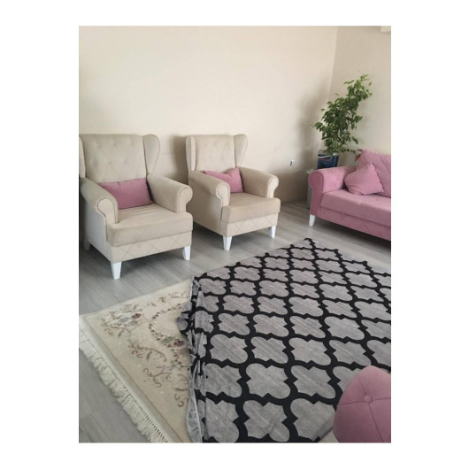 Gray Carpet Cover With Velvet Decoration