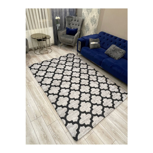 Gray Carpet Cover With Velvet Decoration