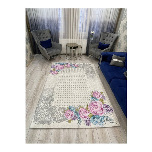 Carpet Case With Ornaments And Plush Flowers