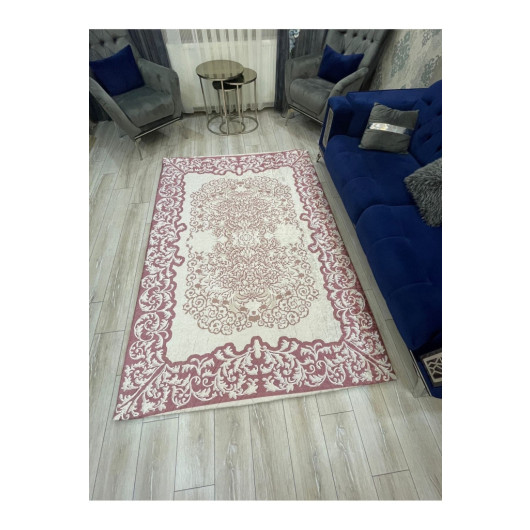 Modern Velor Carpet Cover With Elegant Decorations