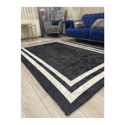 Black Carpet Cover With White Velvet Frame