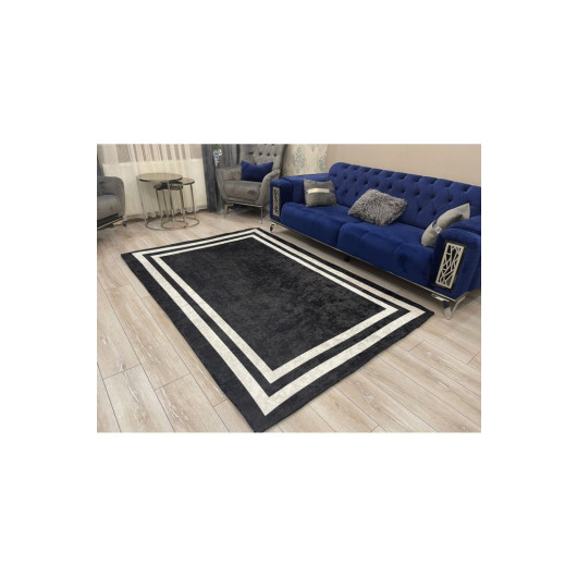 Black Carpet Cover With White Velvet Frame