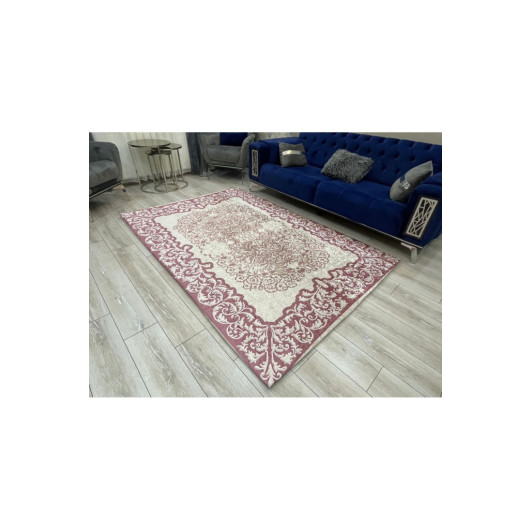 Modern Velor Carpet Cover With Elegant Decorations