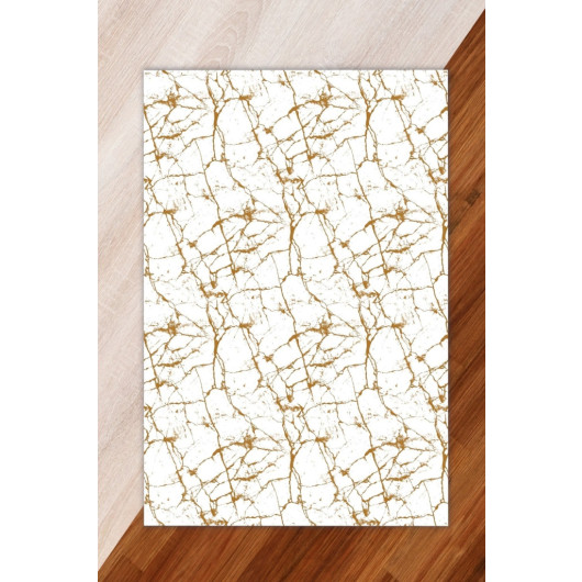 Silk Velvet Gold Color Marble Pattern Elastic Carpet Cover