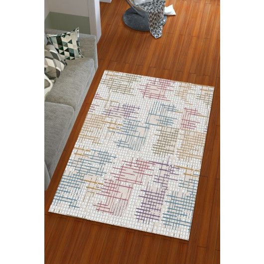 Silk Velvet Gray Color Striped Pattern Elastic Carpet Cover