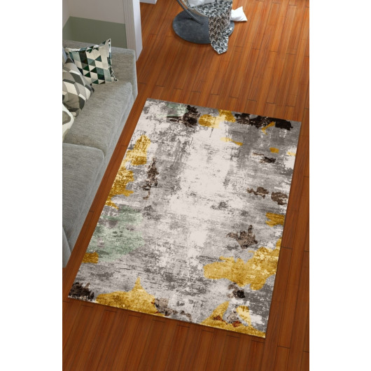 Silk Velvet Gray Color Jet Pattern Elastic Carpet Cover
