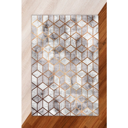 Silk Velvet Gray Color Pyramid Pattern Elastic Carpet Cover
