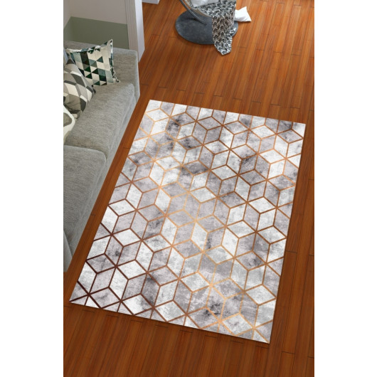 Silk Velvet Gray Color Pyramid Pattern Elastic Carpet Cover