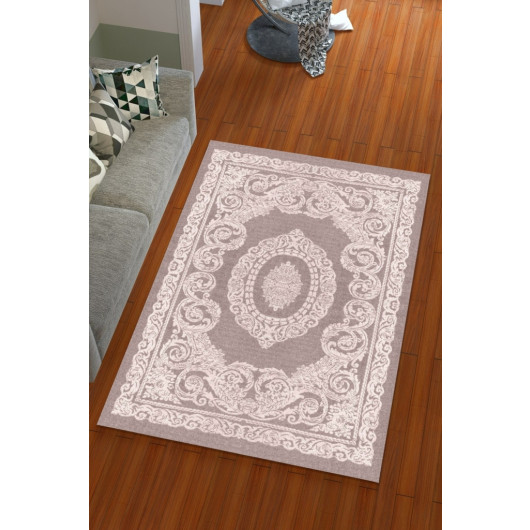 Silk Velvet Dusty Rose Colored Core Pattern Elastic Carpet Cover